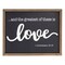 Farmhouse Style Framed Wood Religious Wall Decor for Bathroom, 1 Corinthians 13:13 Wall Art for Living Room (11.75 x 15 Inch)